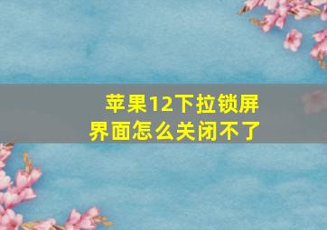 苹果12下拉锁屏界面怎么关闭不了