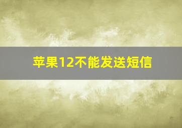 苹果12不能发送短信