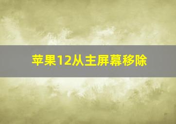 苹果12从主屏幕移除