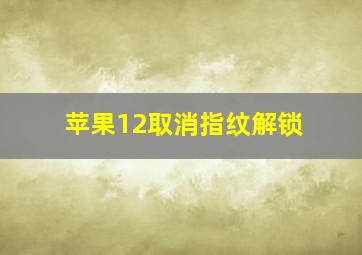 苹果12取消指纹解锁