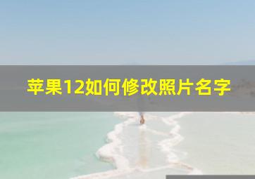 苹果12如何修改照片名字