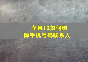 苹果12如何删除手机号码联系人