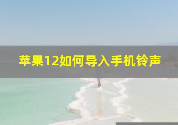 苹果12如何导入手机铃声