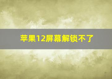 苹果12屏幕解锁不了