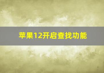 苹果12开启查找功能