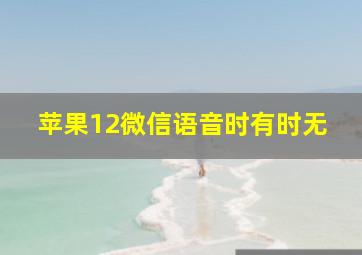 苹果12微信语音时有时无