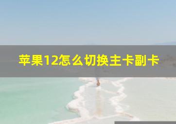 苹果12怎么切换主卡副卡