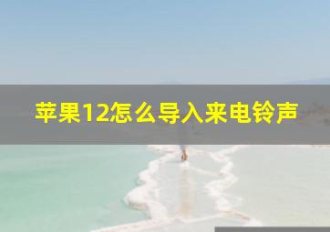 苹果12怎么导入来电铃声