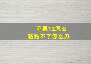 苹果12怎么粘贴不了怎么办