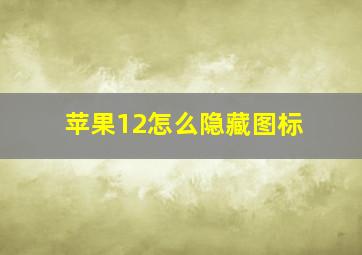 苹果12怎么隐藏图标