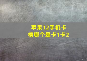 苹果12手机卡槽哪个是卡1卡2