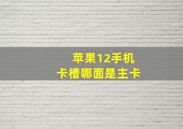 苹果12手机卡槽哪面是主卡