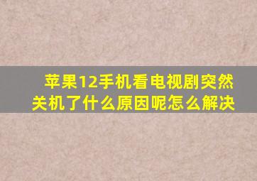 苹果12手机看电视剧突然关机了什么原因呢怎么解决