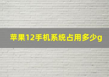 苹果12手机系统占用多少g