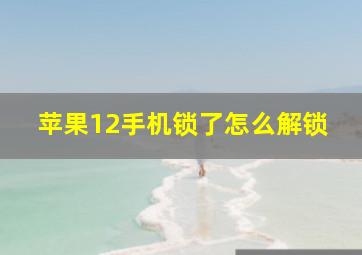 苹果12手机锁了怎么解锁