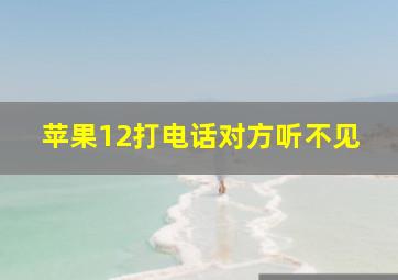 苹果12打电话对方听不见