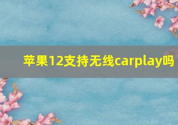 苹果12支持无线carplay吗