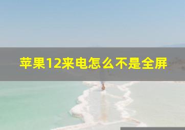 苹果12来电怎么不是全屏