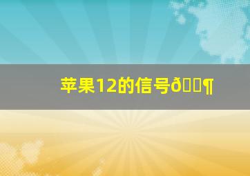 苹果12的信号📶