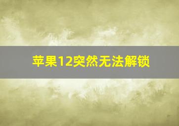 苹果12突然无法解锁