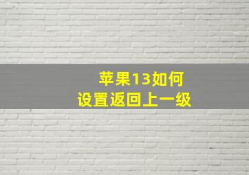 苹果13如何设置返回上一级