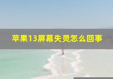 苹果13屏幕失灵怎么回事