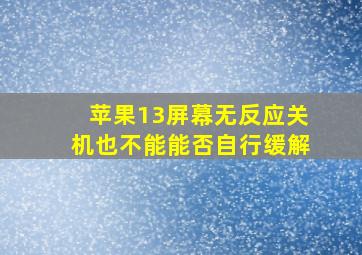 苹果13屏幕无反应关机也不能能否自行缓解