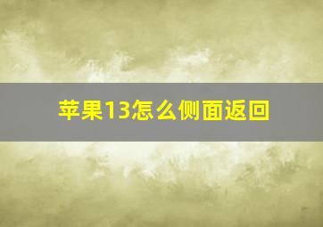 苹果13怎么侧面返回