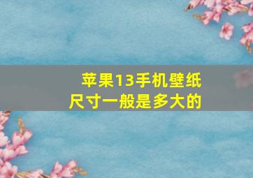 苹果13手机壁纸尺寸一般是多大的