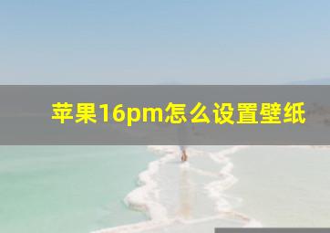 苹果16pm怎么设置壁纸