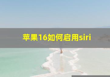 苹果16如何启用siri