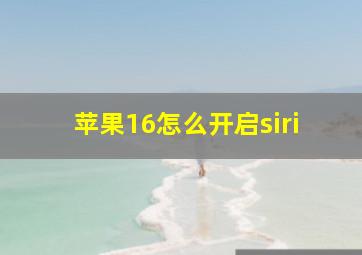 苹果16怎么开启siri