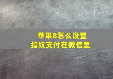 苹果8怎么设置指纹支付在微信里