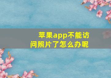 苹果app不能访问照片了怎么办呢