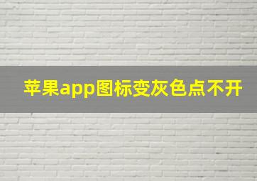 苹果app图标变灰色点不开