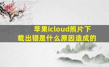 苹果icloud照片下载出错是什么原因造成的