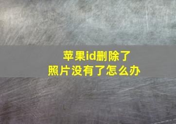 苹果id删除了照片没有了怎么办