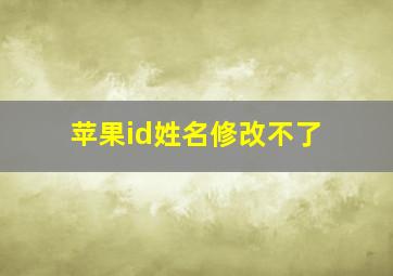 苹果id姓名修改不了