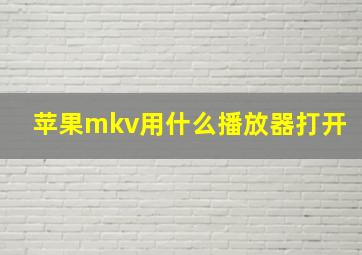 苹果mkv用什么播放器打开