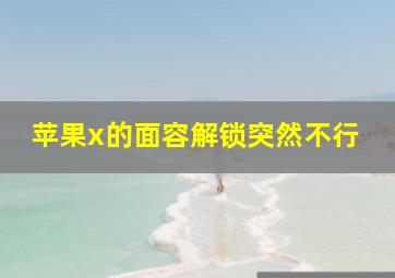 苹果x的面容解锁突然不行