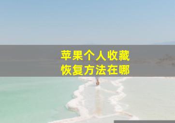 苹果个人收藏恢复方法在哪