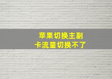 苹果切换主副卡流量切换不了