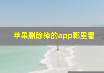 苹果删除掉的app哪里看