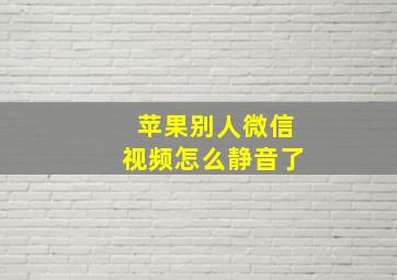 苹果别人微信视频怎么静音了