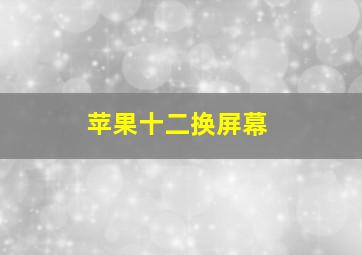 苹果十二换屏幕