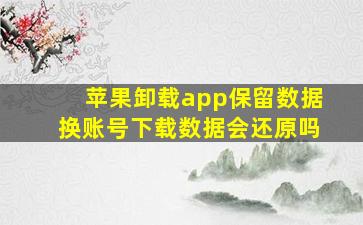 苹果卸载app保留数据换账号下载数据会还原吗