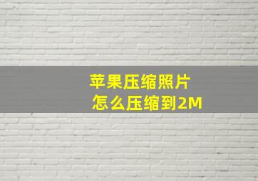 苹果压缩照片怎么压缩到2M