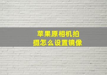 苹果原相机拍摄怎么设置镜像