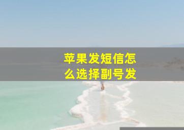 苹果发短信怎么选择副号发