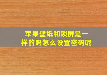 苹果壁纸和锁屏是一样的吗怎么设置密码呢